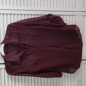 Metaphor button  down  sheer blouse